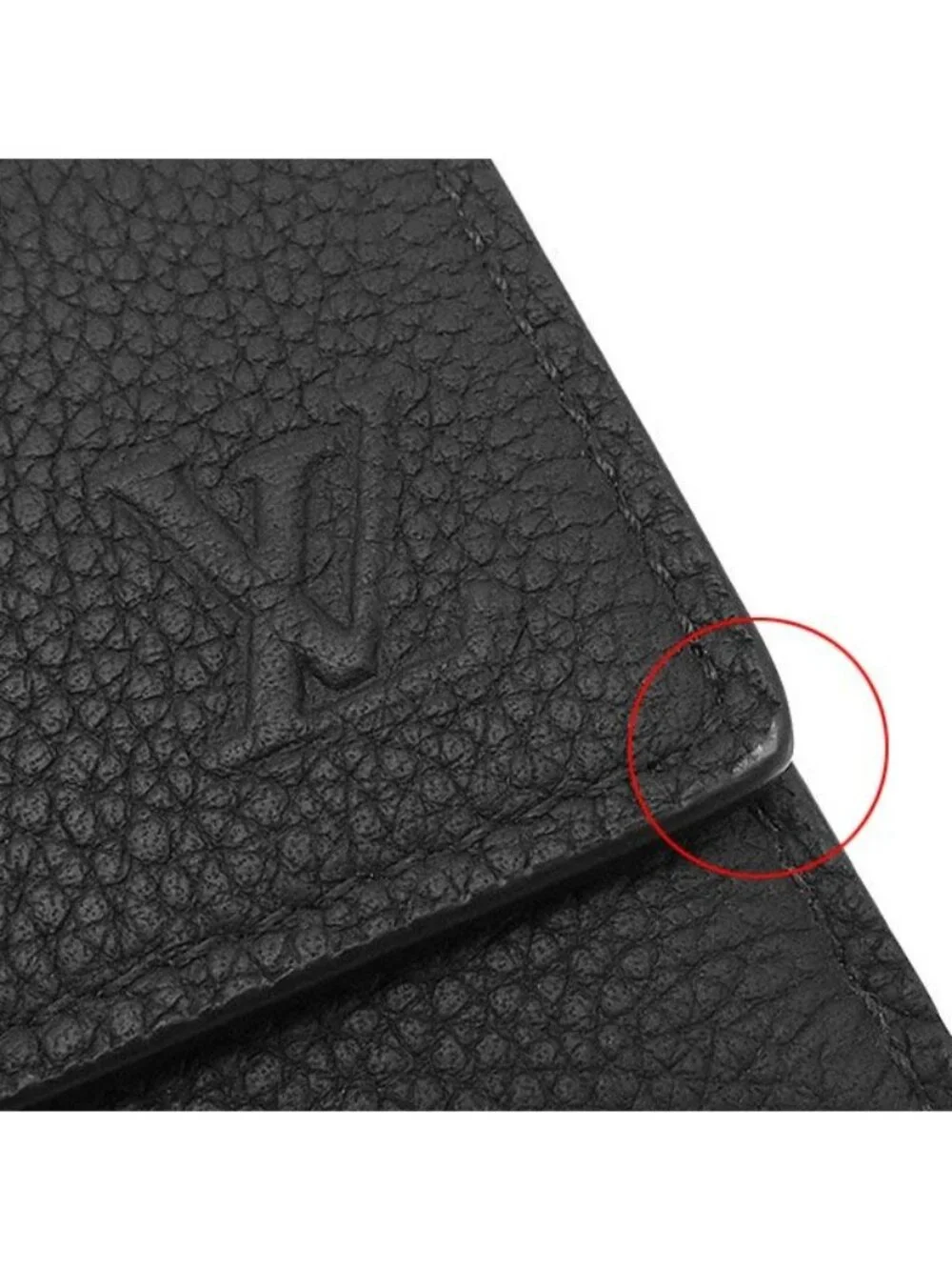 Louis Vuitton Trifold Wallet Victor Calf Wax Leather Noir Silver Black Compact